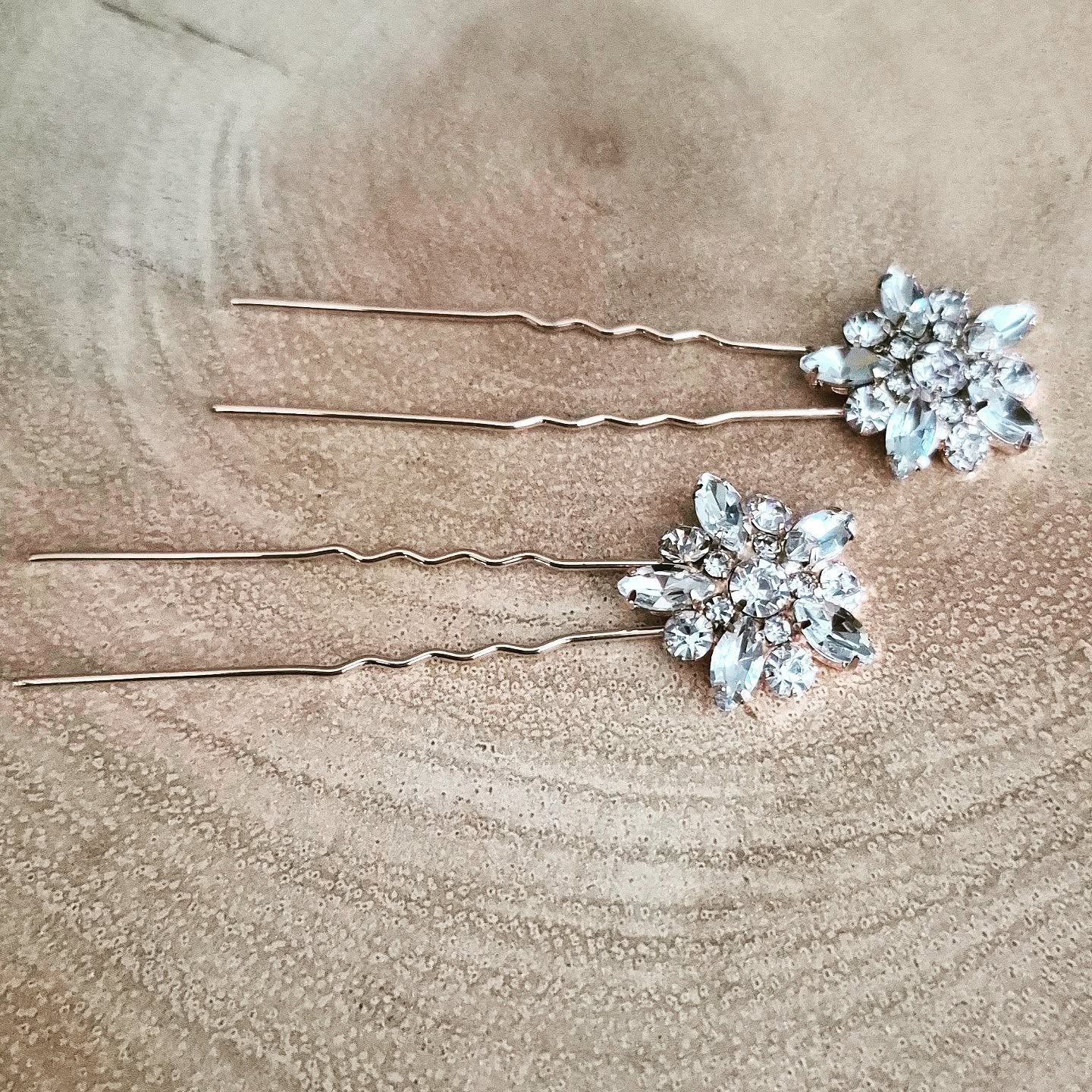 Pair Of Crystal Hair Clips