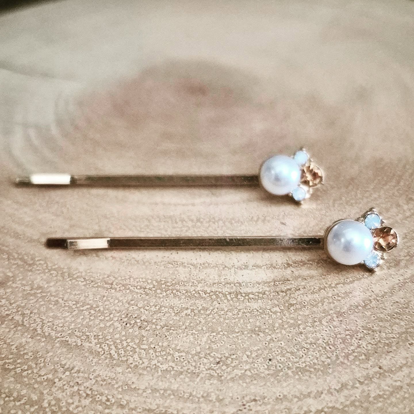 Gold, Pearl & Crystal Hair Clips