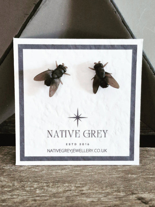 Super Realistic Halloween Fly Stud Earrings