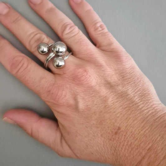 Chunky Ball Adjustable Ring
