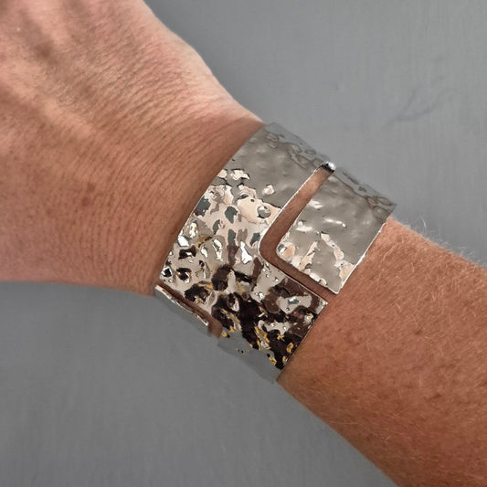 Silver Beaten Cuff