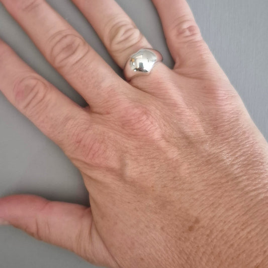 Chunky Heart Adjustable Ring