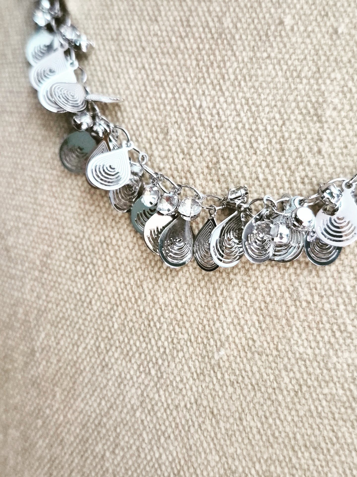 Silver Laser-cut Sparkly Layered Necklace