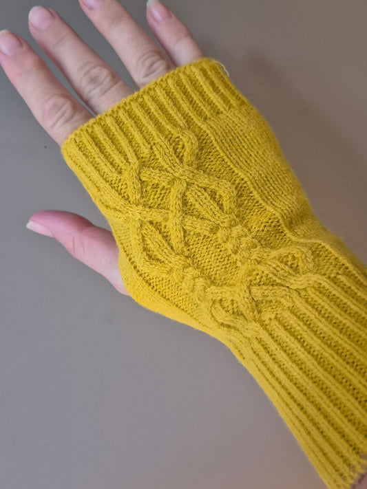 Mustard Fingerless Gloves