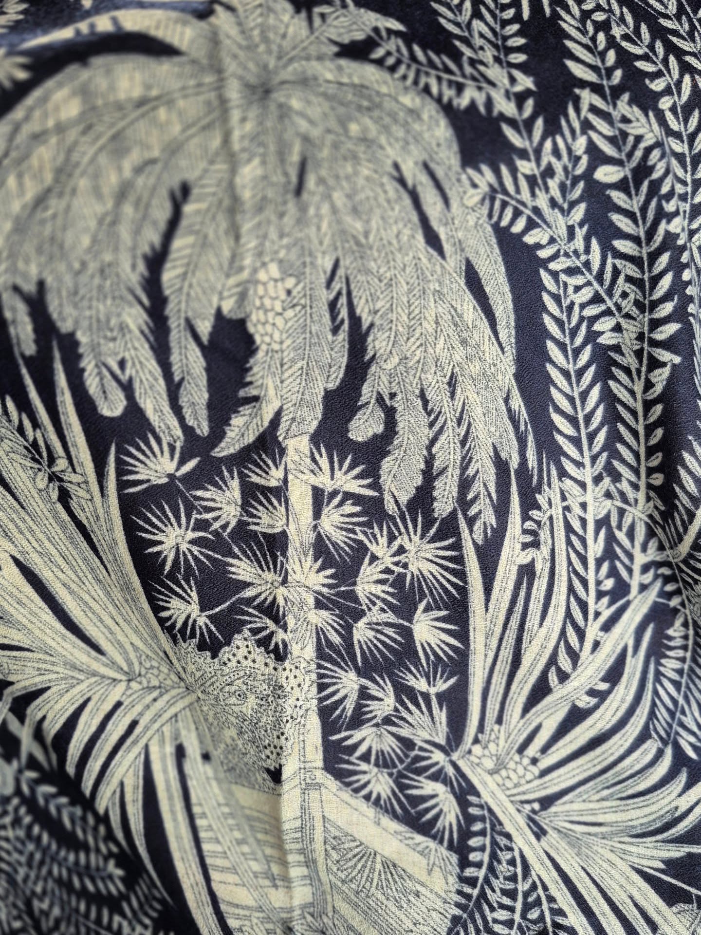 Navy Botanical Lightweight Scarf