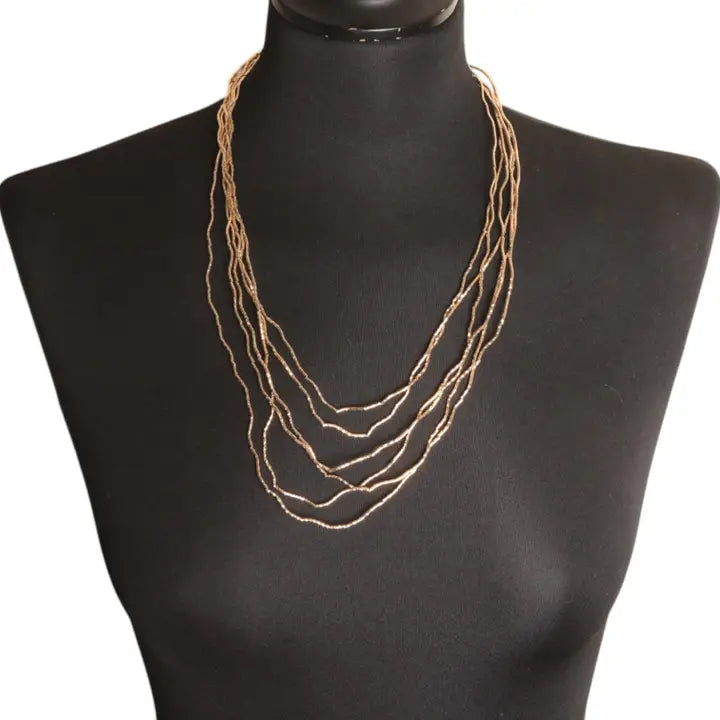 Lightweight Layered Necklace in Gold