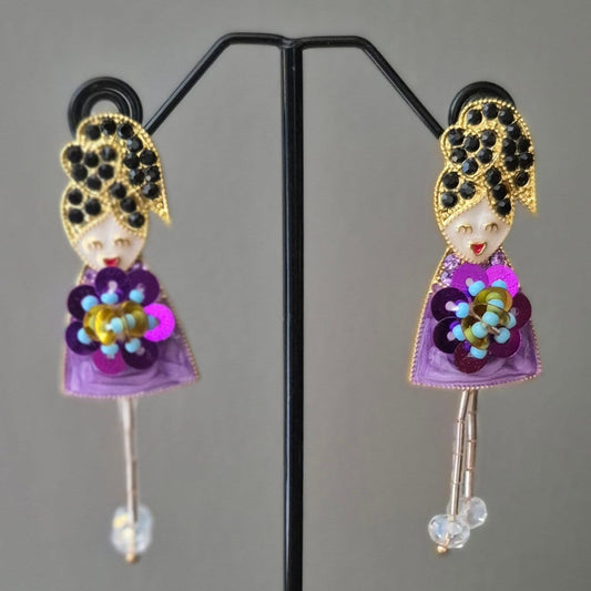 Purple Pretty Little Lady Earrings