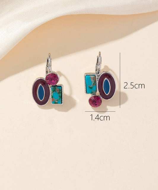 Multi-Coloured Enamel Drop Earrings