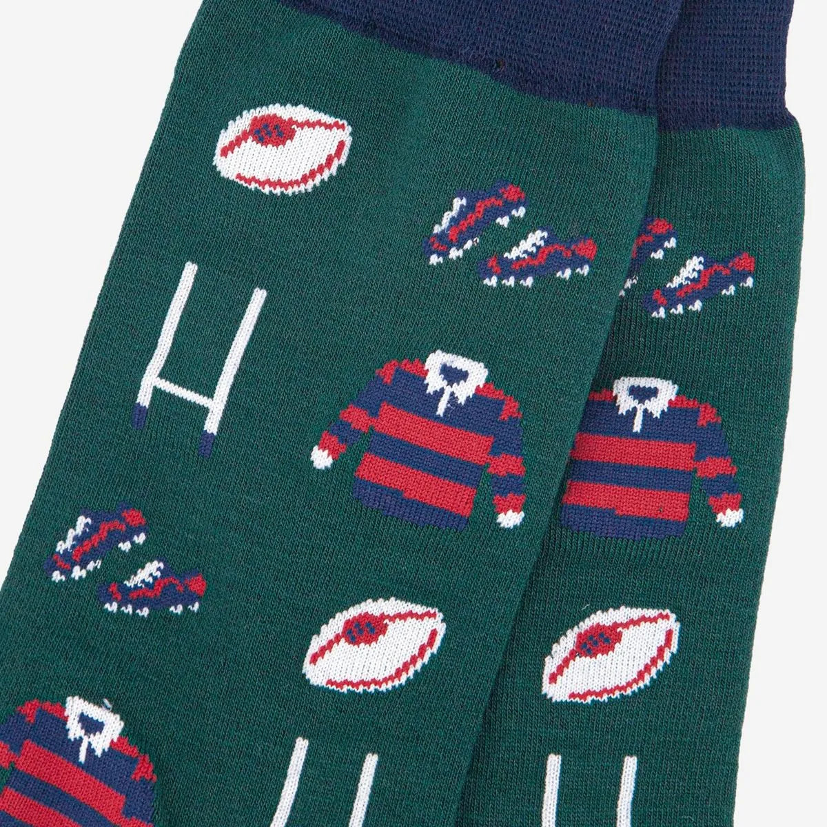 Men's Rugby Goal Kit Bamboo Socks in Green