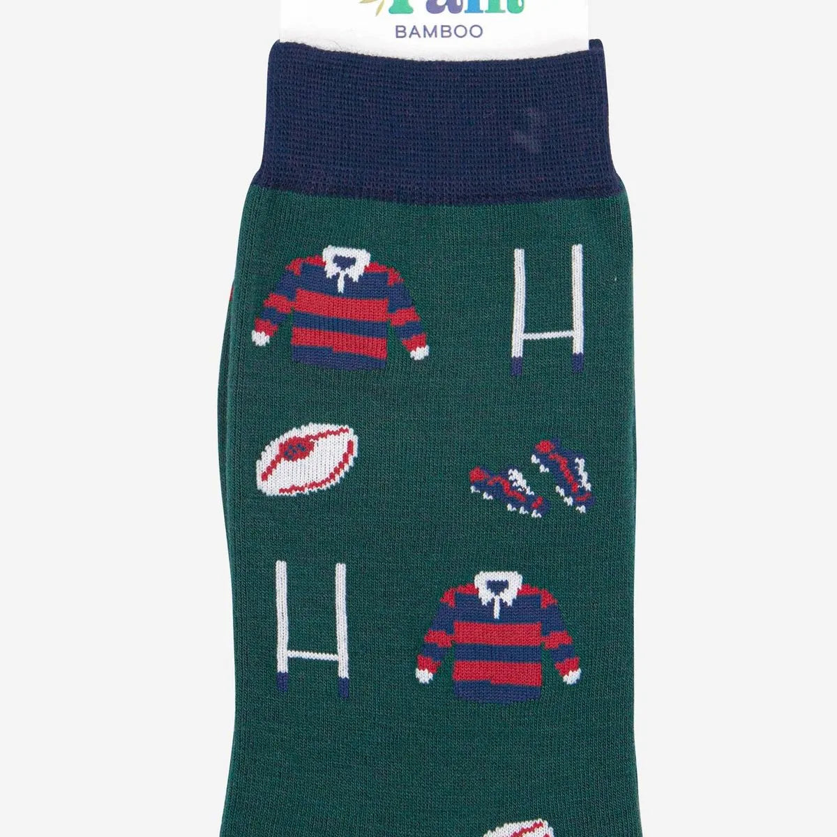 Men's Rugby Goal Kit Bamboo Socks in Green