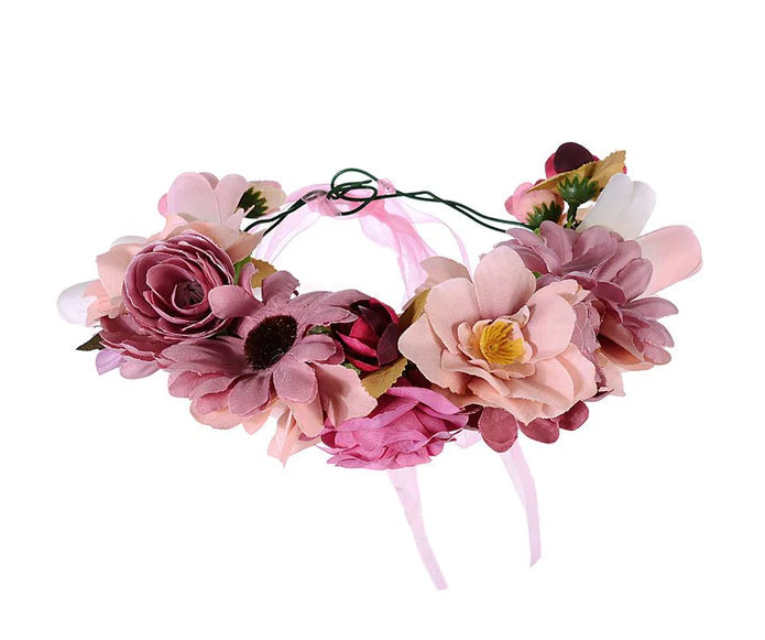 Pink Flowery Hair Garland