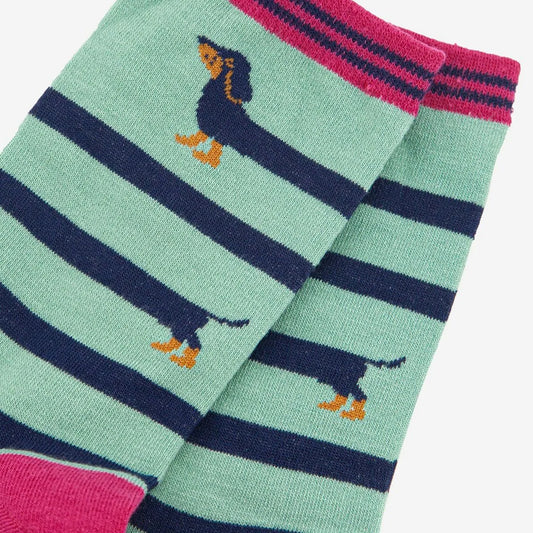 Women's Winding Sausage Dog Bamboo Socks