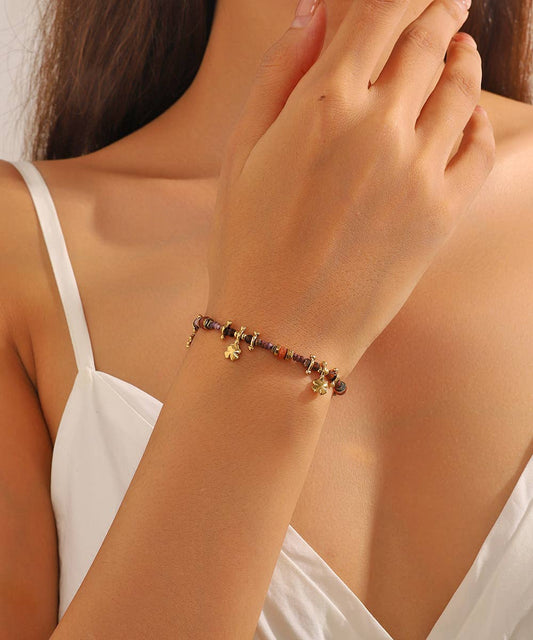 Brown & Gold Beaded Bracelet