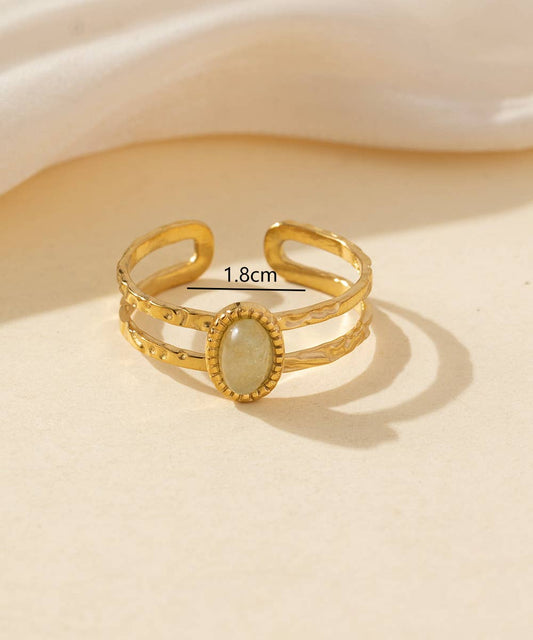Adjustable Gold Ring with Stone