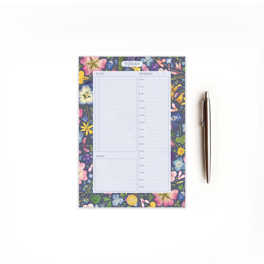A5 Floral Daily Planner Pad, Ink