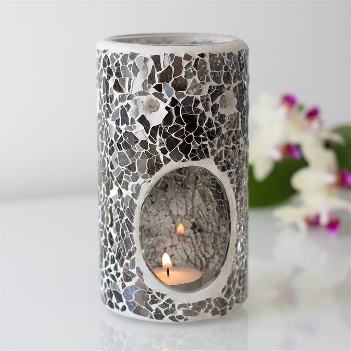 Pillar Gunmetal Grey Crackle Oil Burner 14.5cm
