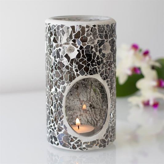 Pillar Gunmetal Grey Crackle Oil Burner 14.5cm