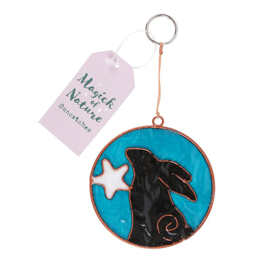 7.5cm Moon Gazing Hare with Moon Suncatcher