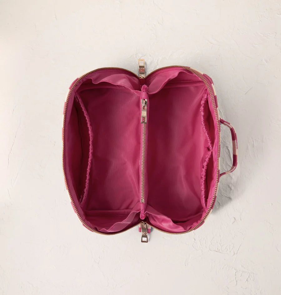 Tulip Stripe Printed Open Flat Makeup Bag