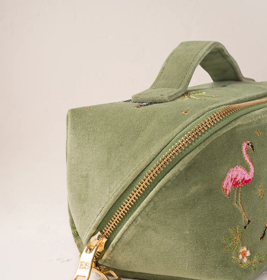 Wild Zebra Palm Open Flat Makeup Bag