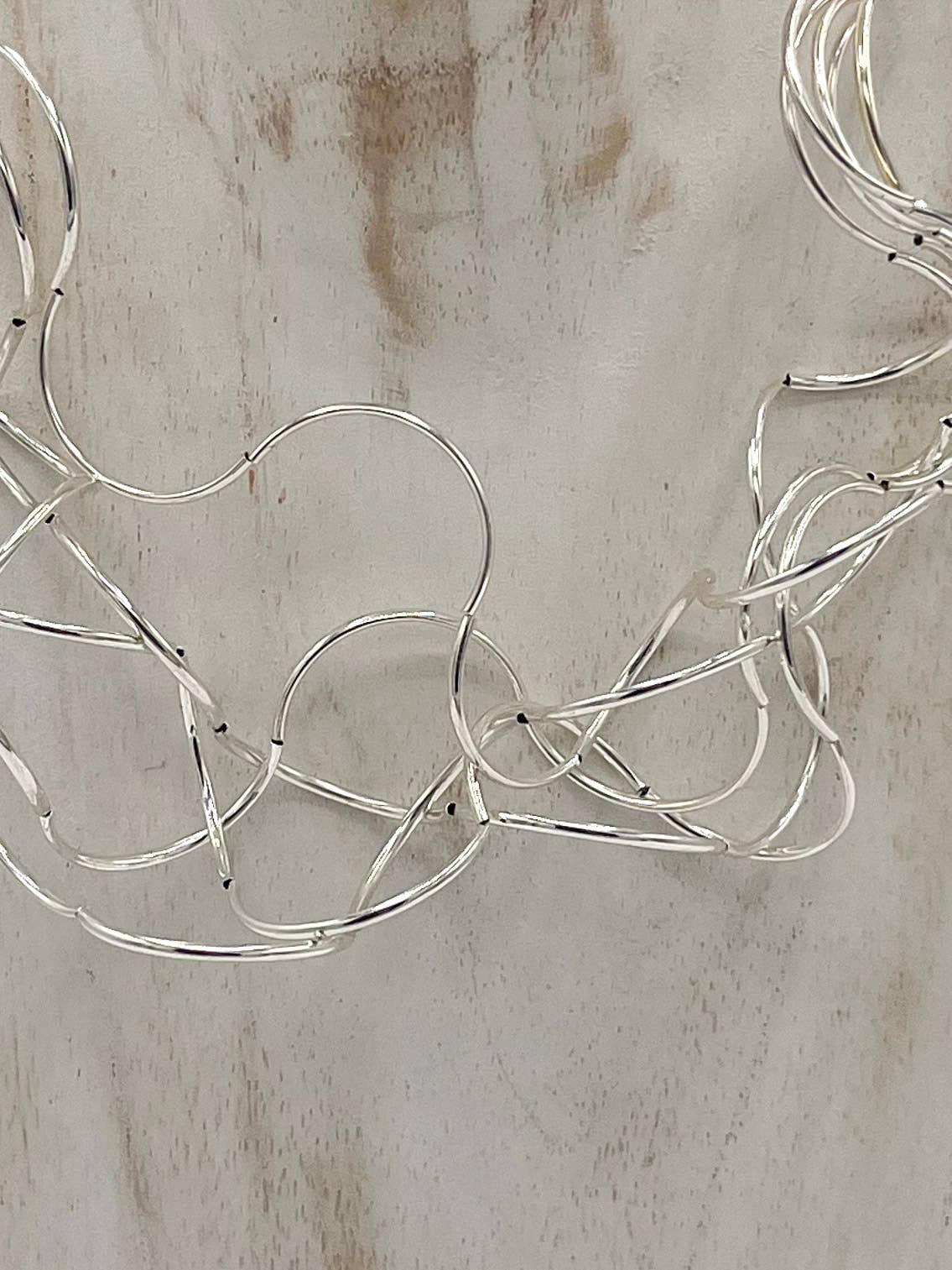 Silver Statement Wire  Necklace
