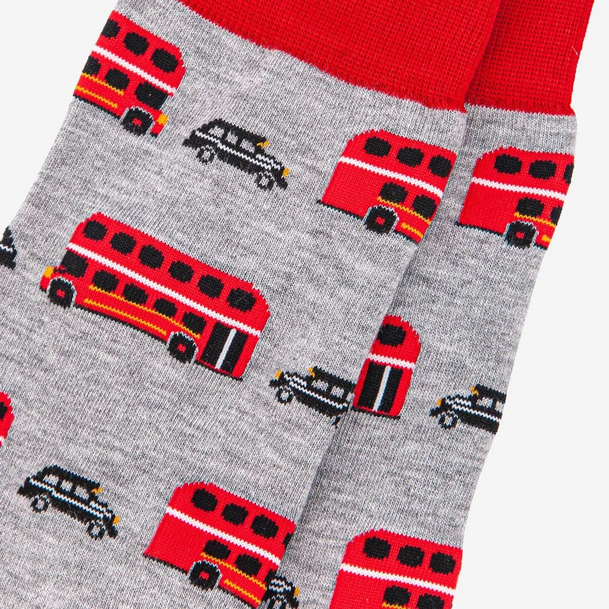 Men's Big Red Bus And Black Cab Bamboo Socks