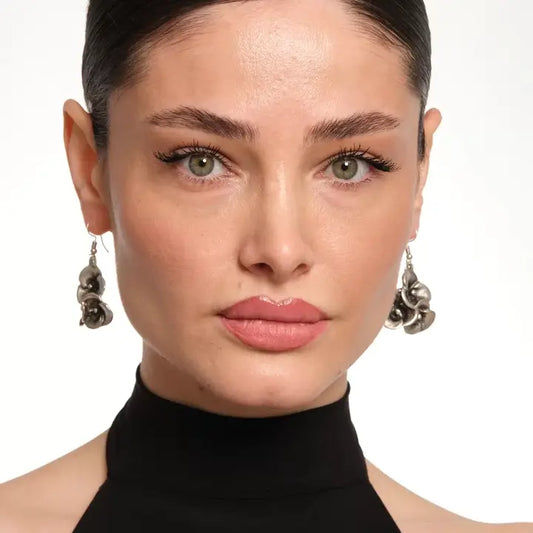 Zeydor Avantgarde - Silver Plated Violet Drop Earrings