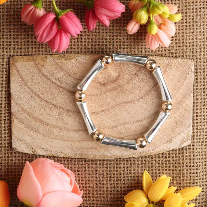 Mixed Tube & Bead Bracelet