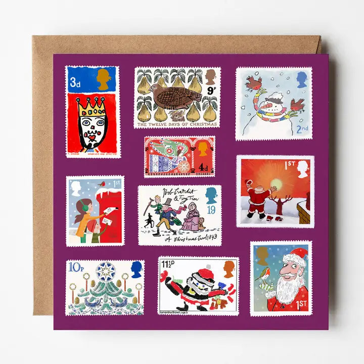 Christmas Stamps - Blank Christmas Card