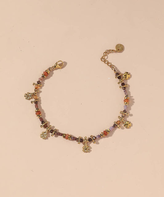 Brown & Gold Beaded Bracelet