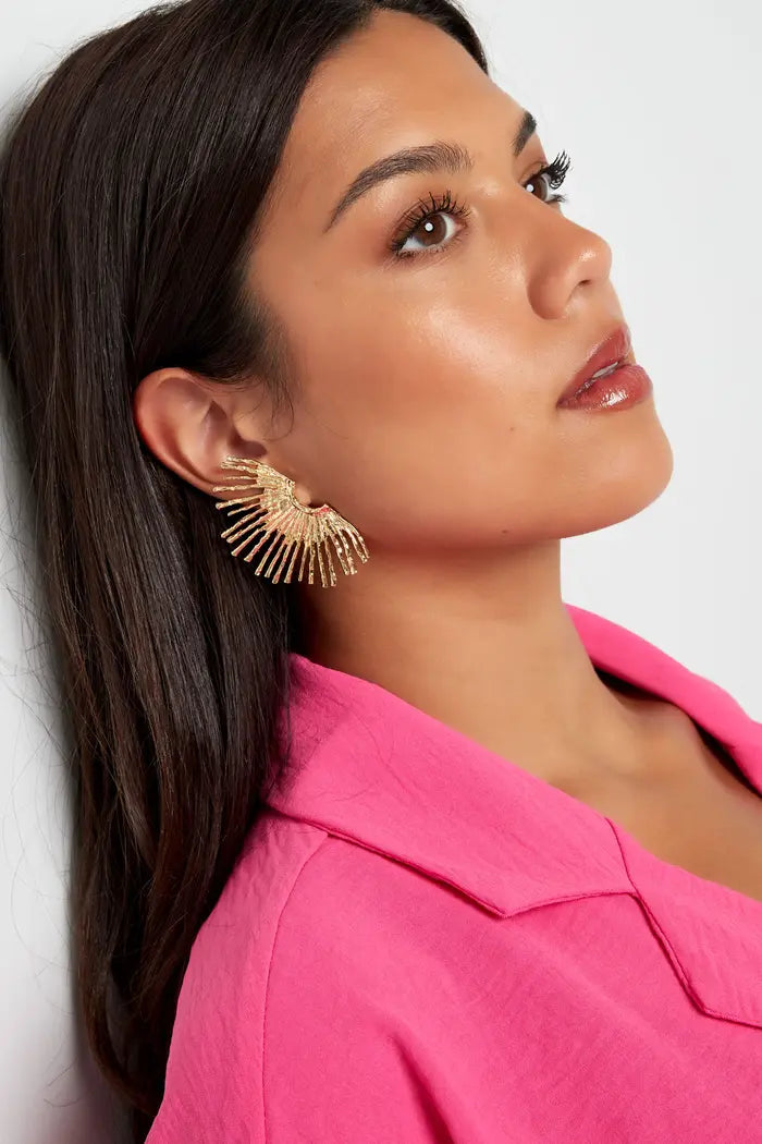 Gold Fan Earrings