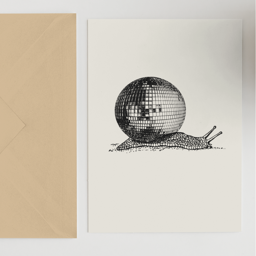 Disco Ball Snail Card
