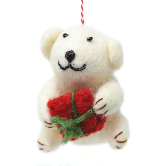 Felt Decoration - Polar Bear Christmas Decoration