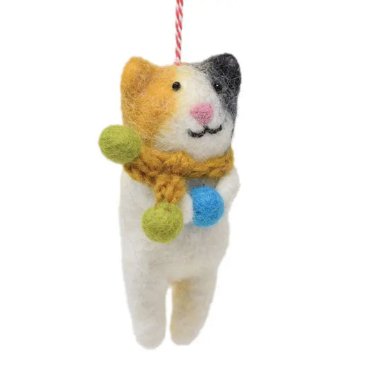 Felt Decoration - Cat with Scarf