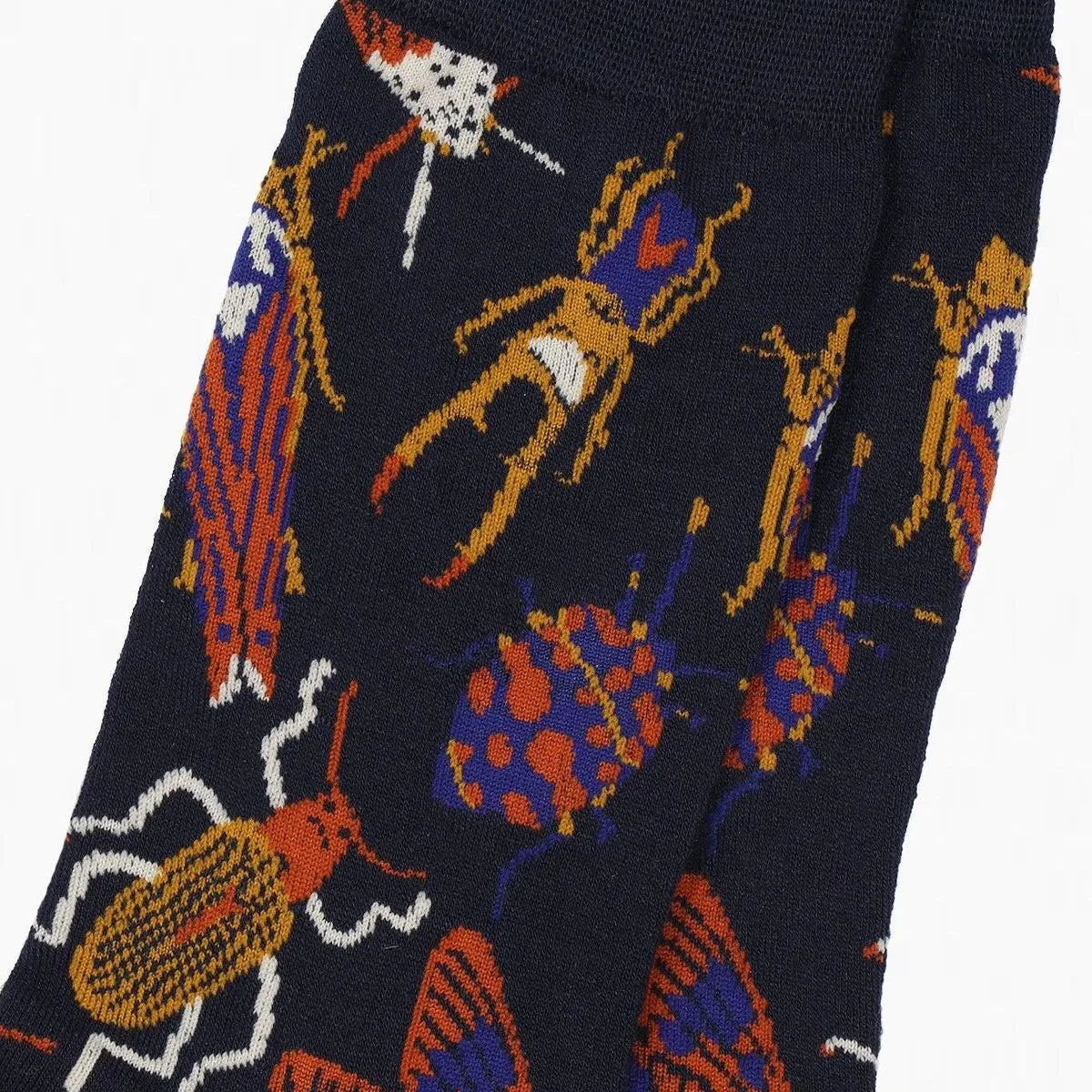 Men's Insect Print Bamboo Socks in Navy Blue