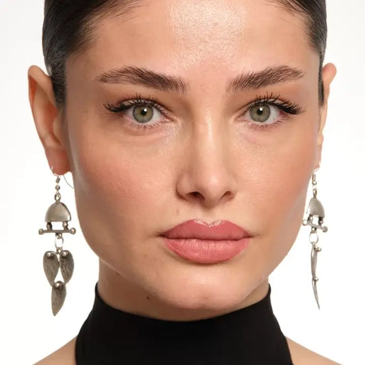 Zeydor Avantgarde  -Silver Plated Boho Drop Earrings