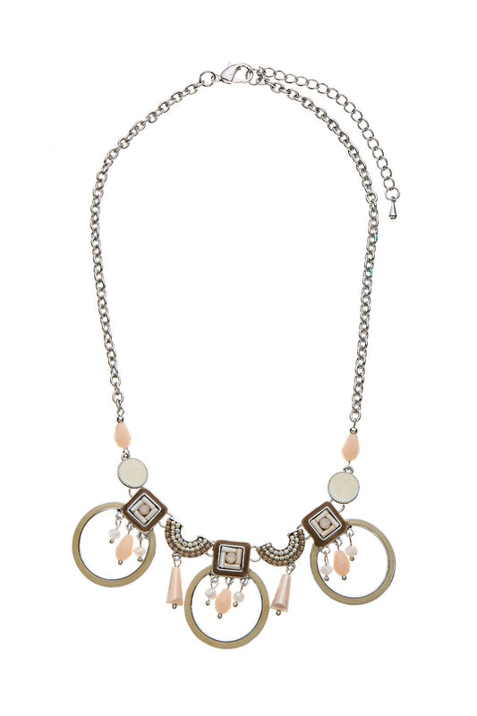Beige Circle Necklace