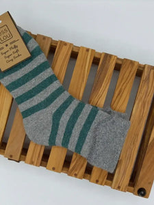 Striped Green Cosy Cuff Socks