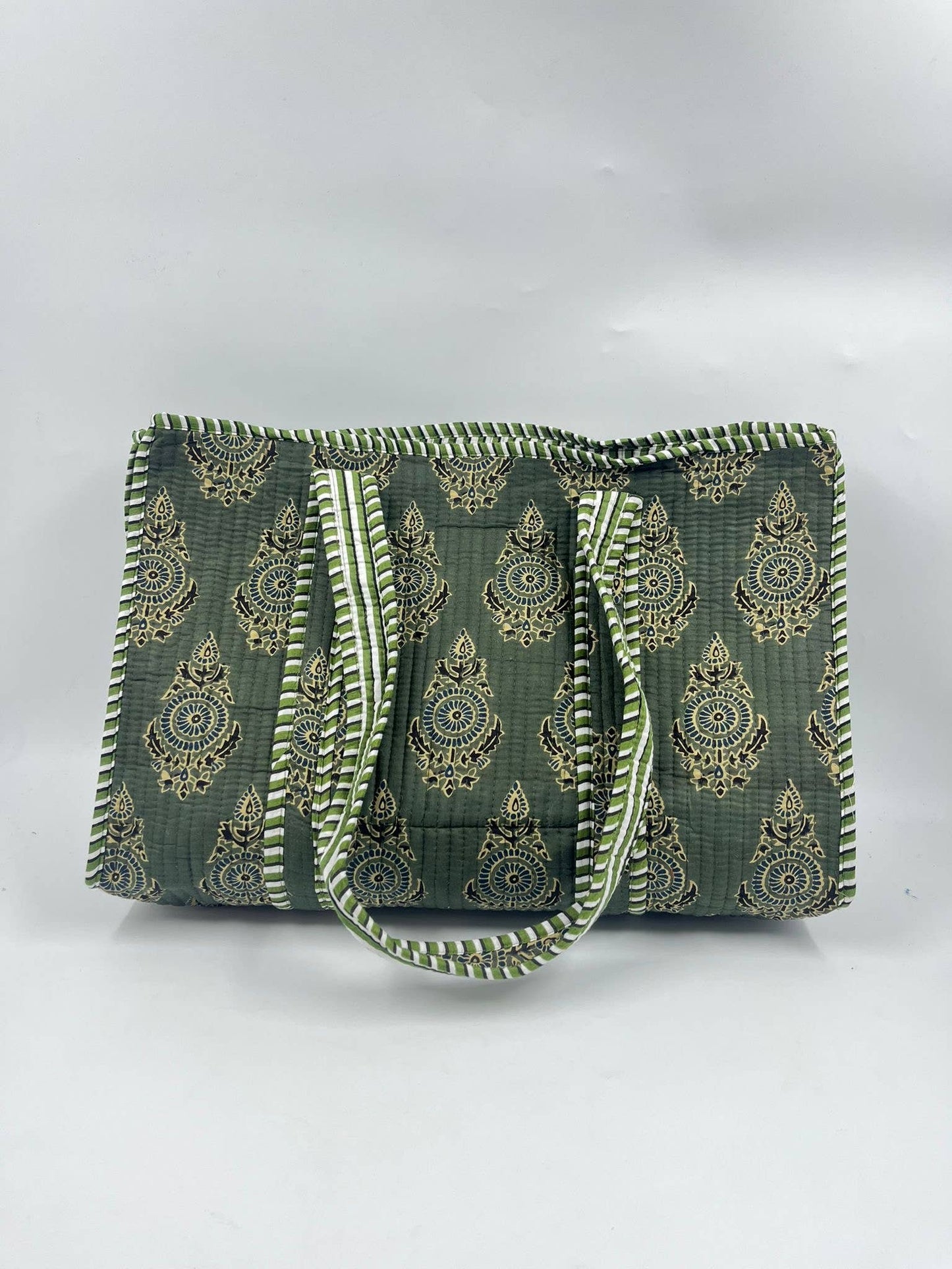 100% Cotton Kantha Quilted Boho Reversible (Small) Tote Bag