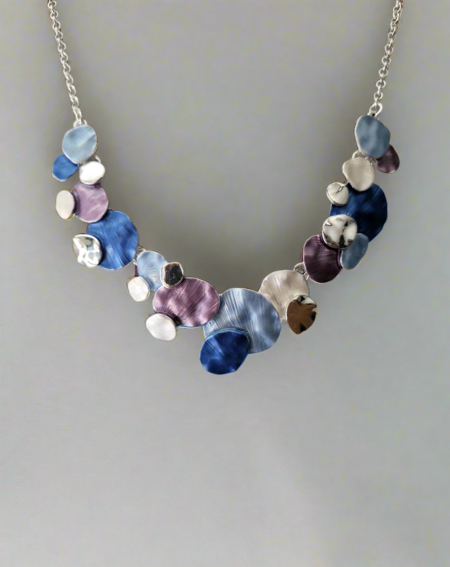 Blue & Purple Circle Necklace Set