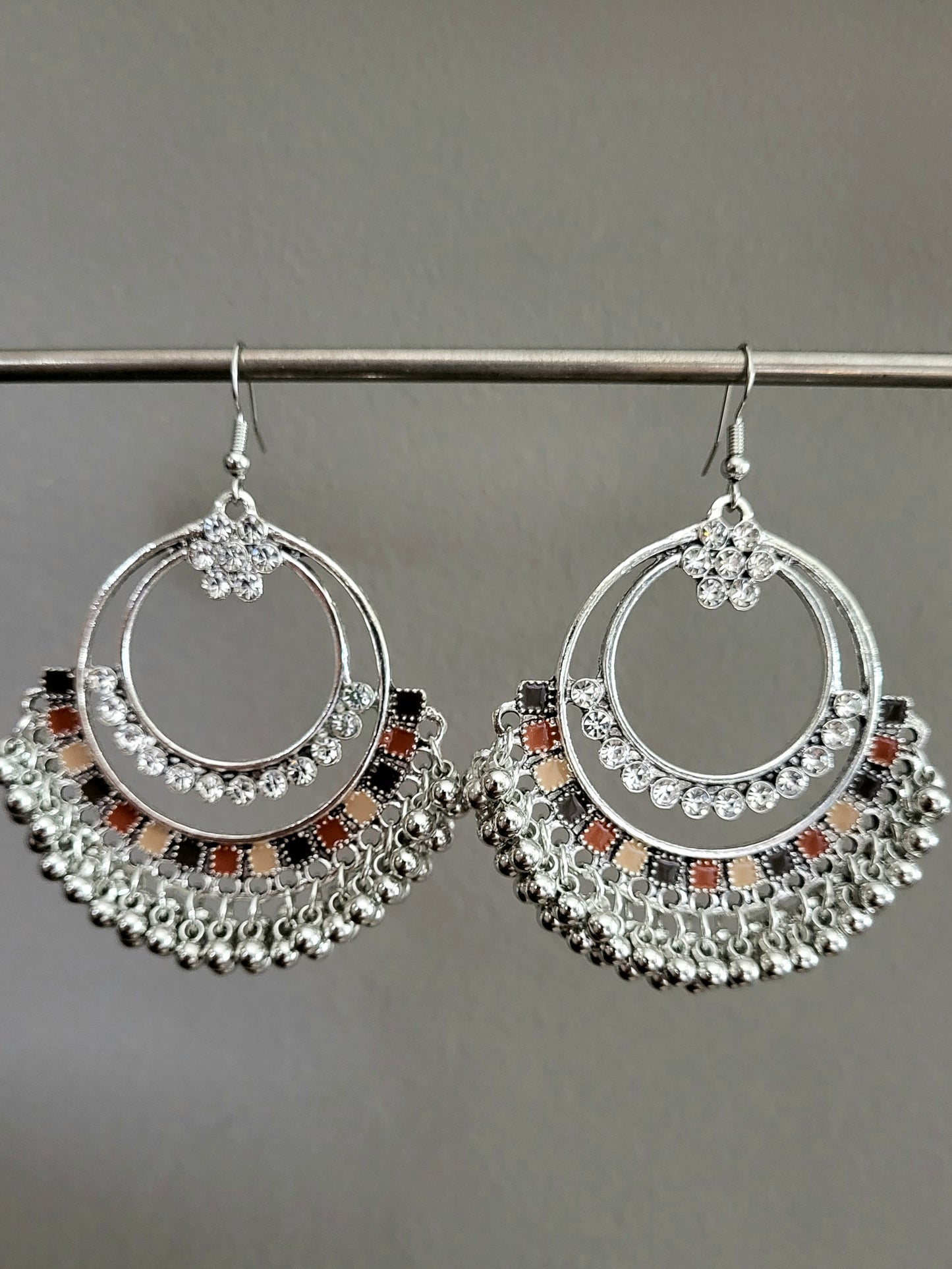 Silver Boho Drop Earrings