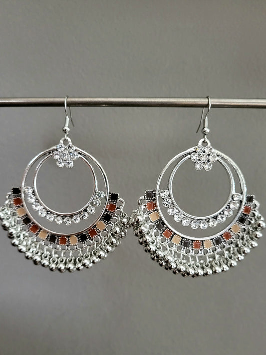 Silver Boho Drop Earrings