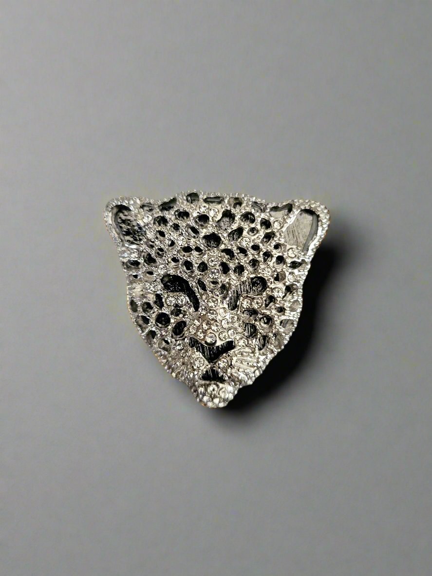 Crystal Leopard Brooch