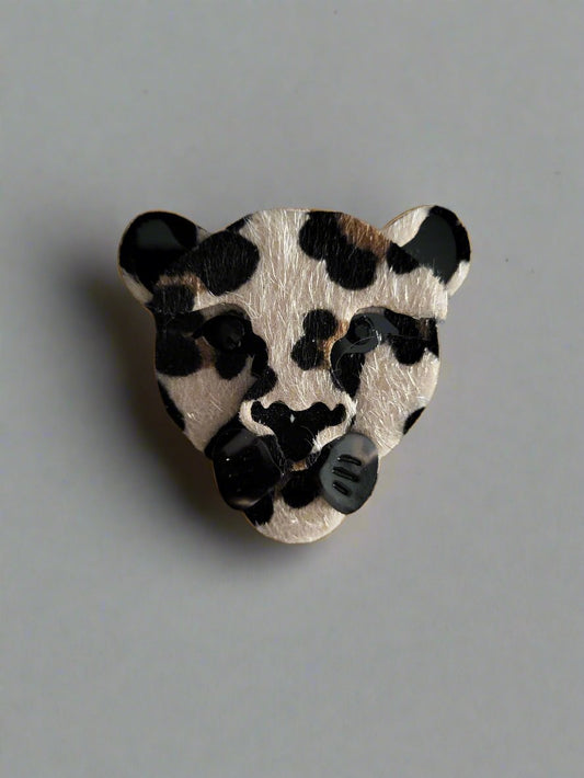 Fuzzy Leopard Brooch