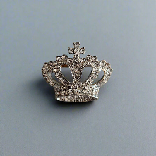 Crystal Crown Brooch