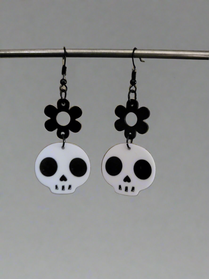 Acrylic Skull Drop Earrings