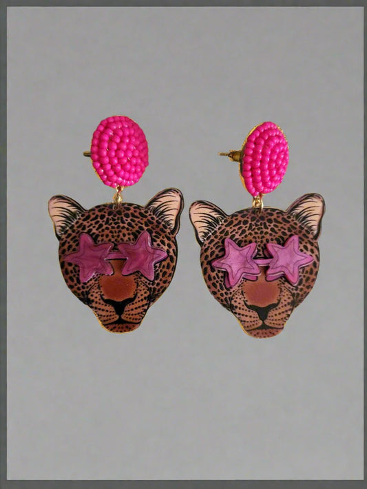 Fabulous Acrylic Leopard Earrings