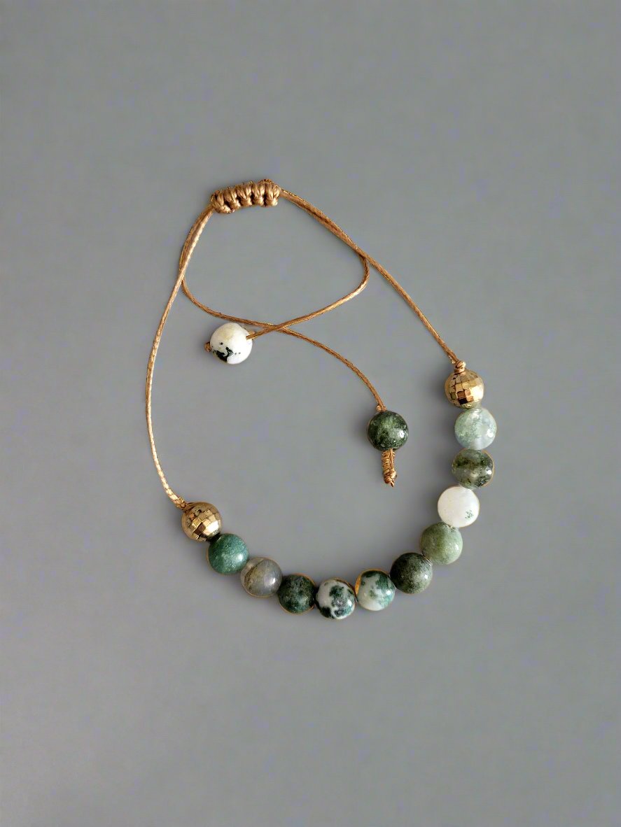 Green Agate Adjustable Bracelet