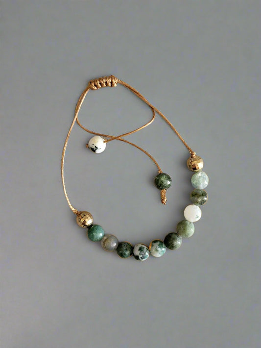 Green Agate Adjustable Bracelet