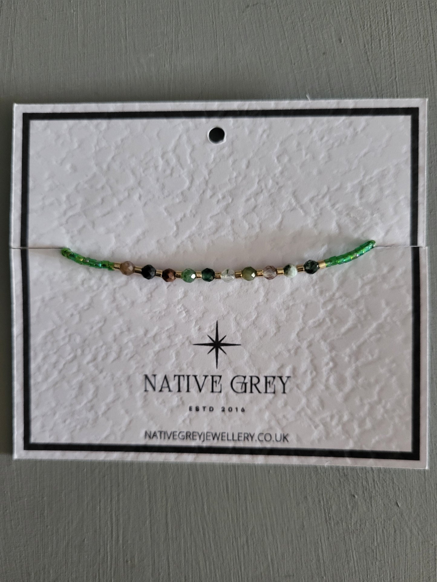 Crystal Beaded Adjustable Bracelet - Green